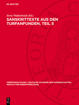 cover image of Sanskrittexte aus den Turfanfunden, Teil 5